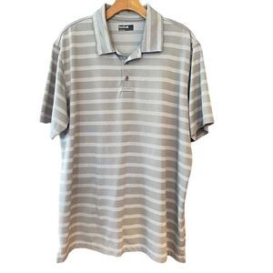 Bolle XL Men’s Gray Stripe Collar Short Sleeve Golf tennis Outdoor Polo Shirt